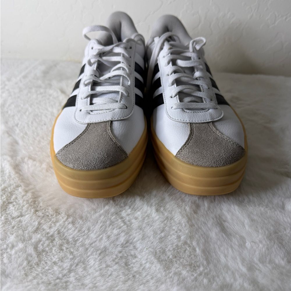 Adidas White/Black Platform Sneakers 7 - Picture 5 of 7